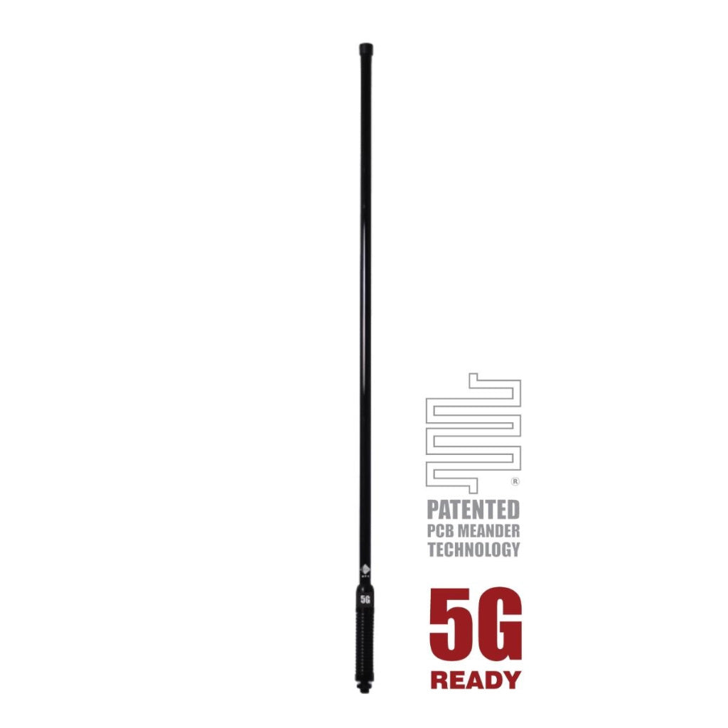 5G LTE Cellular Mobile Antenna 698-3800MHz 6.5dBi (Black/Black Spring) 5m SMA(M)